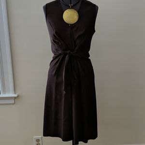 Theory Linen Blend Faux Wrap Dress Sz 8